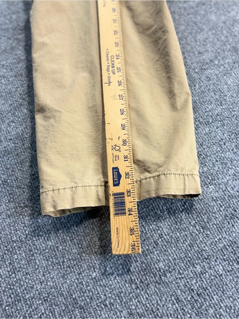 L.L. Bean Flannel-Lined Cargo Multiple Pockets Mens Sz 35X34 Tan Winter Pants